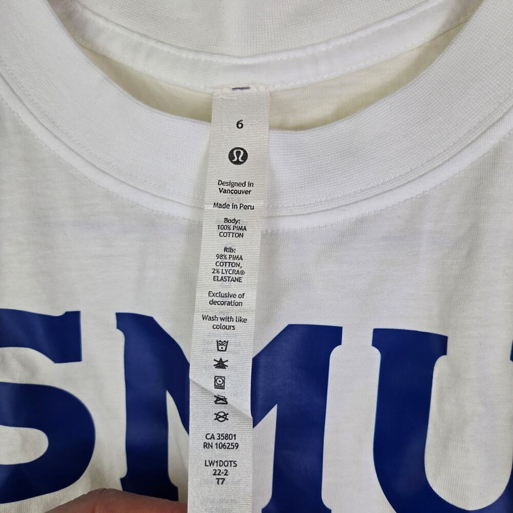 Southern Methodist University SMU womens sz 6 all yours tank top by Lululemon - Picture 3 of 7